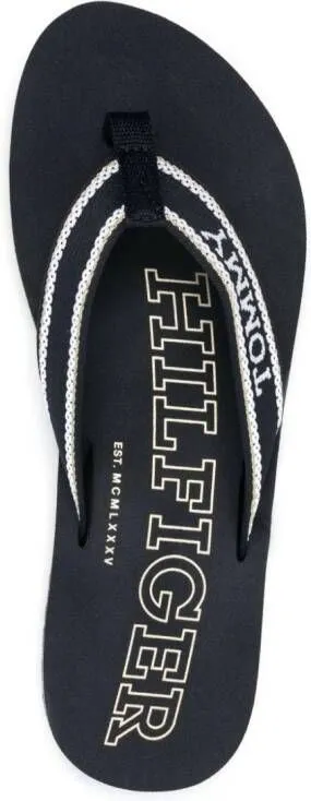 Tommy Hilfiger logo-jacquard thong sandals Blue