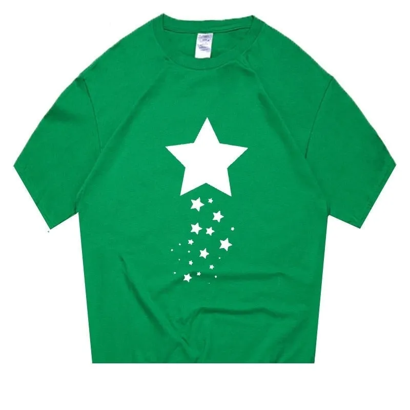 Casual Unisex Cotton Star Printed Artful T-Shirts