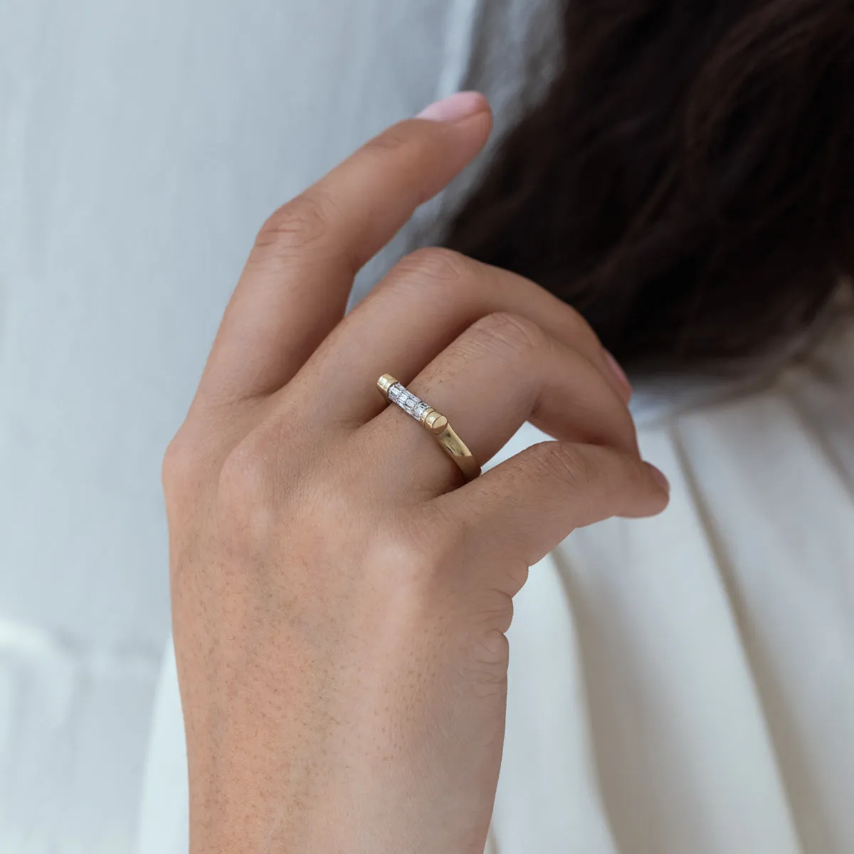 Baguette Tusk Flip Ring