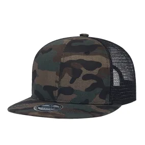 Camouflage Flat Brim Adjustable Baseball Cap for Summer