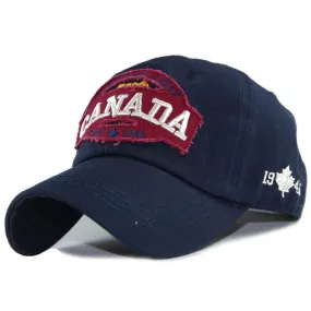 Unisex Canada Letters Cotton Embroidered Patch Snapback Cap