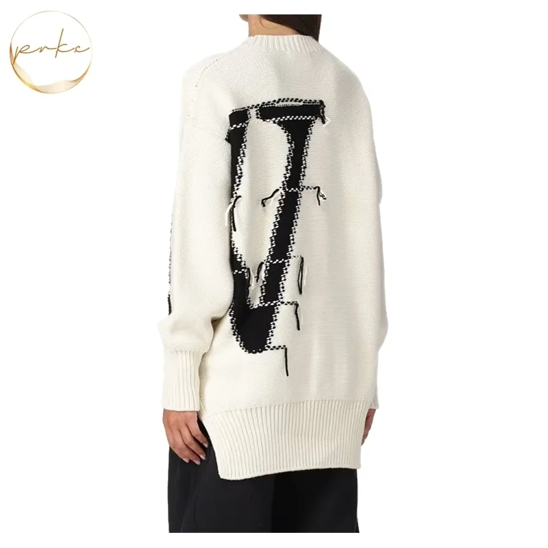 Off-White Crew Neck Wool Long Sleeves Casual Street Style Unisex