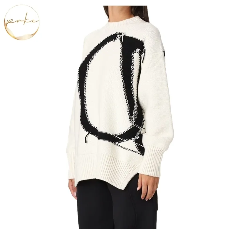 Off-White Crew Neck Wool Long Sleeves Casual Street Style Unisex