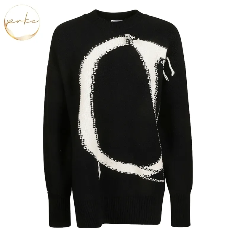 Off-White Crew Neck Wool Long Sleeves Casual Street Style Unisex