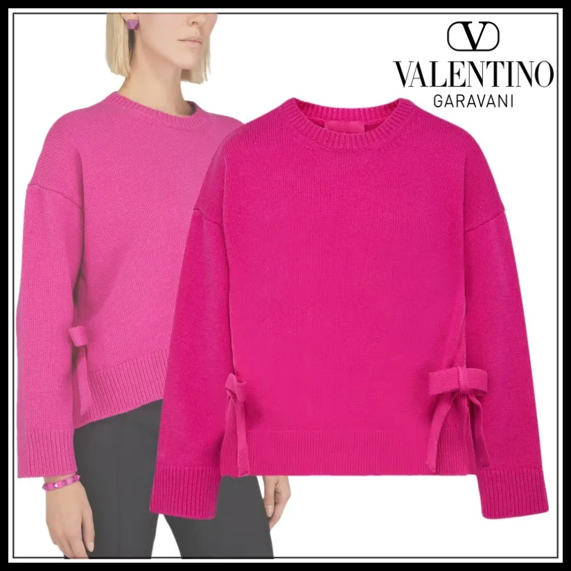 Valentino Wool Crew Neck Casual Elegant Long Sleeve