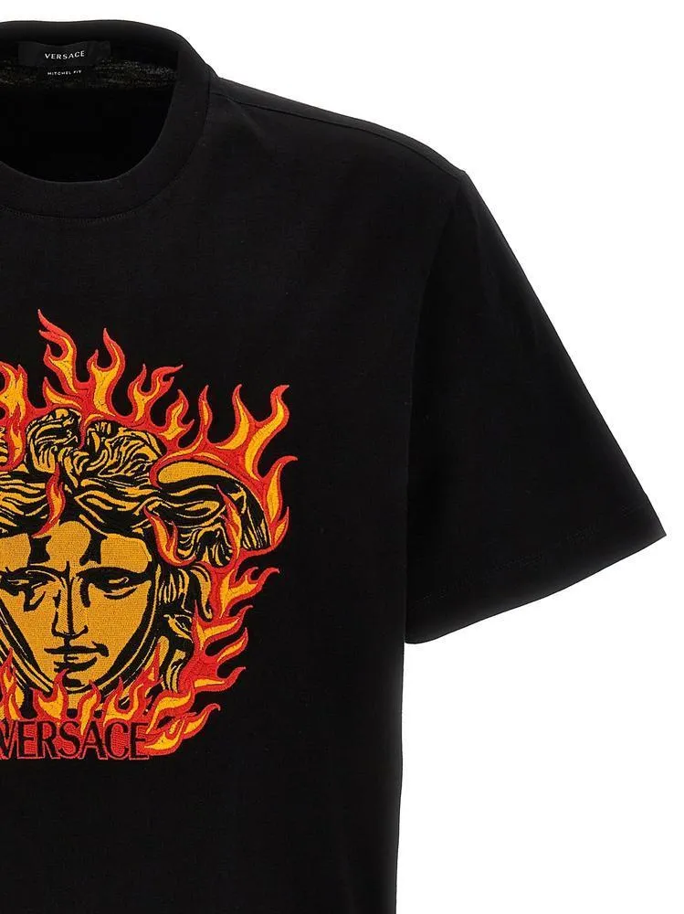 VERSACE Short Sleeves Logo Luxury Shirts