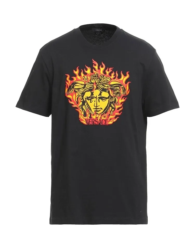 VERSACE Short Sleeves Logo Luxury Shirts