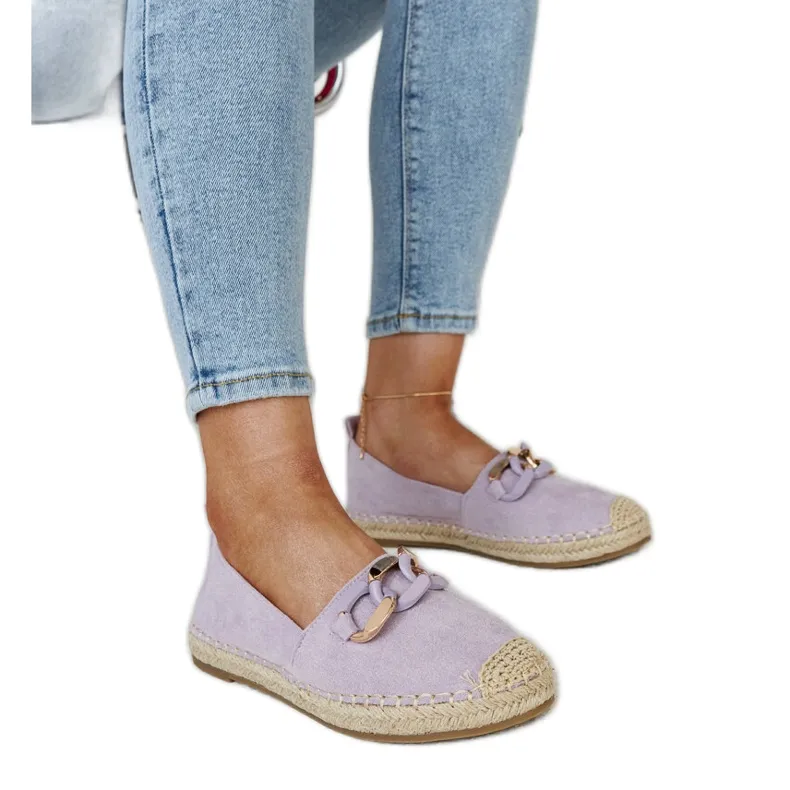 Violet Espadrilles with Chain Detail