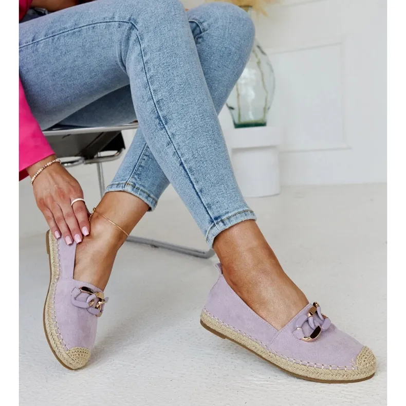 Violet Espadrilles with Chain Detail