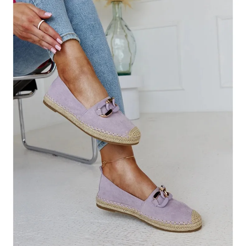 Violet Espadrilles with Chain Detail