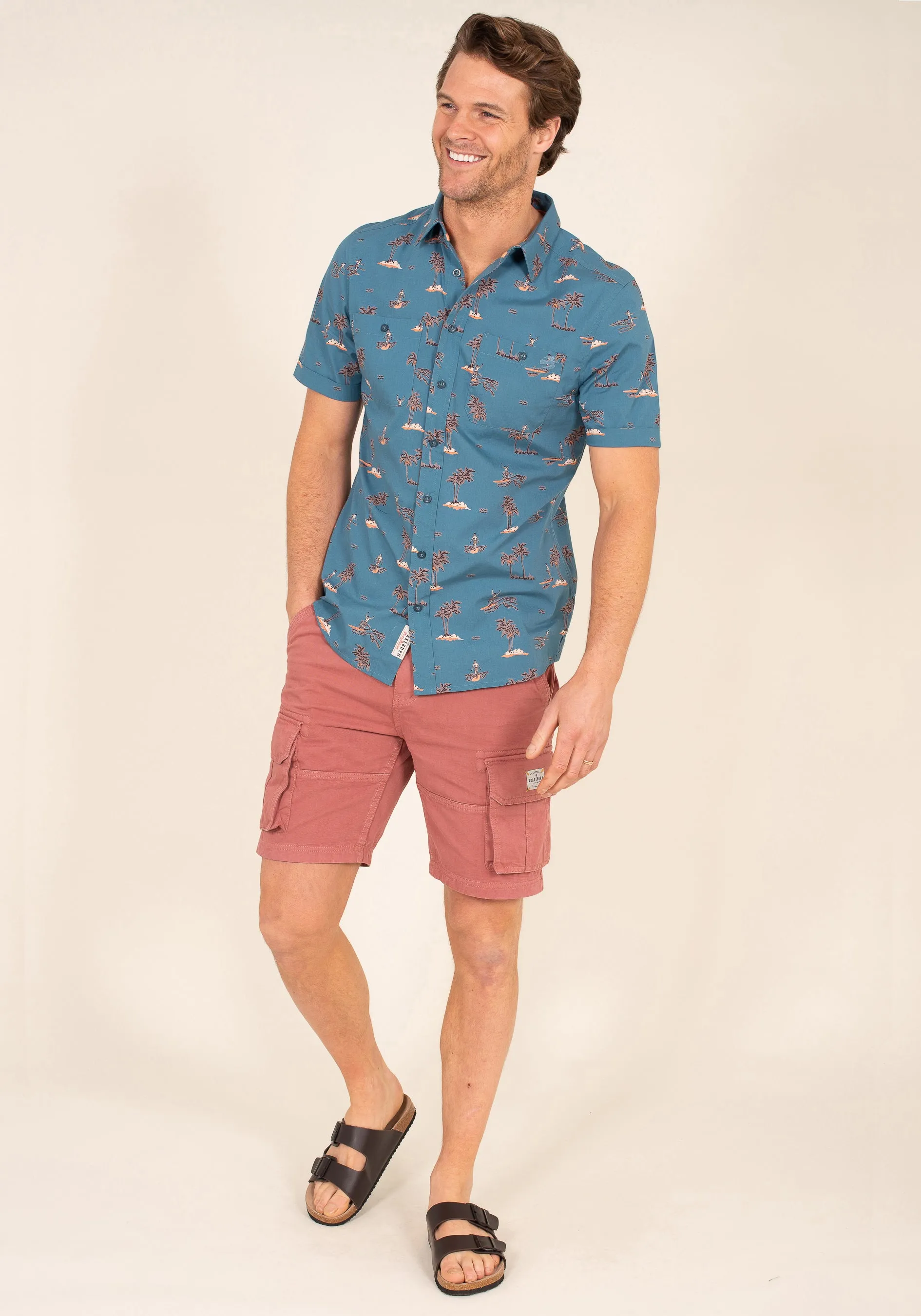 Print Shirt with Waikiki Pattern