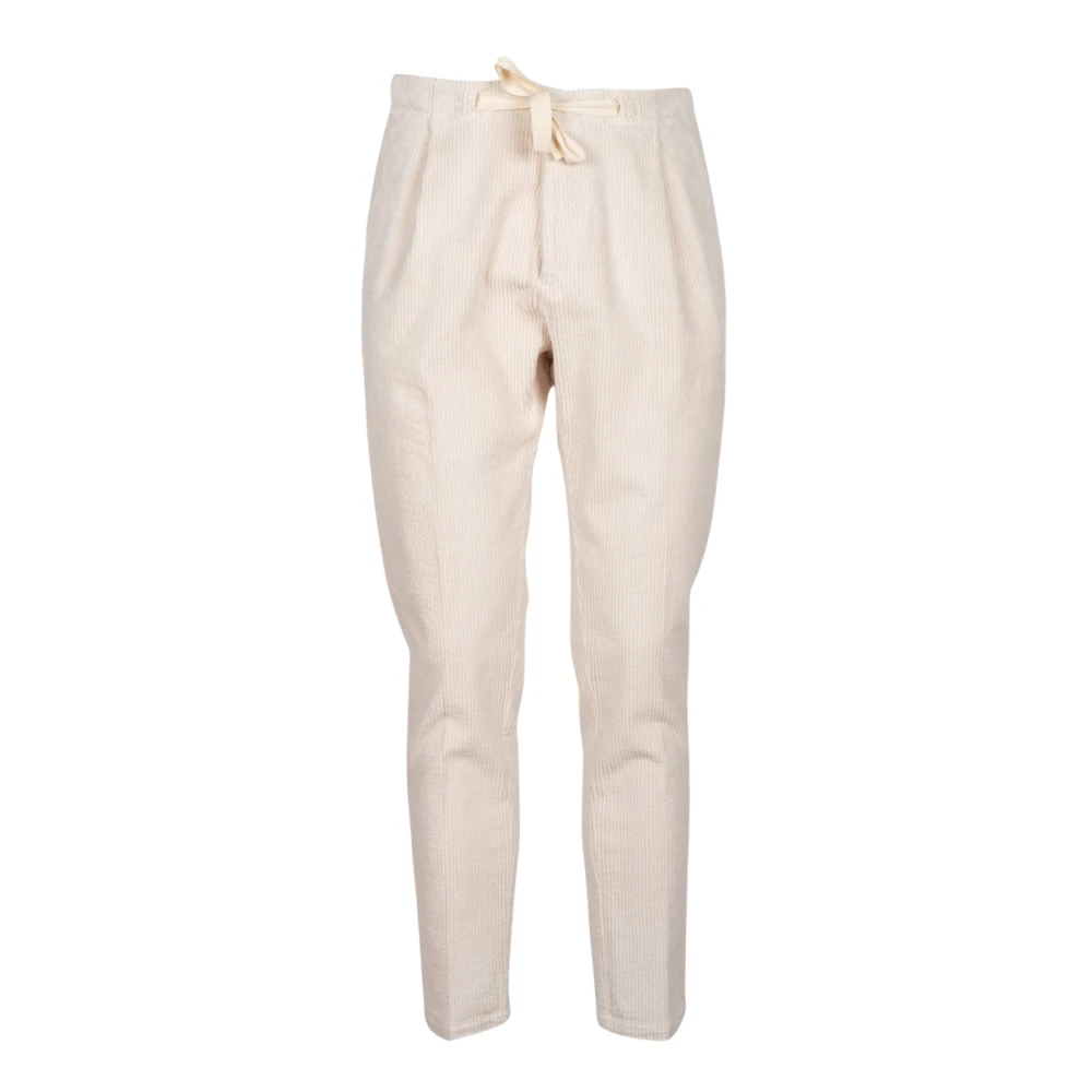 White Cotton Velour Effect Stretch Pants