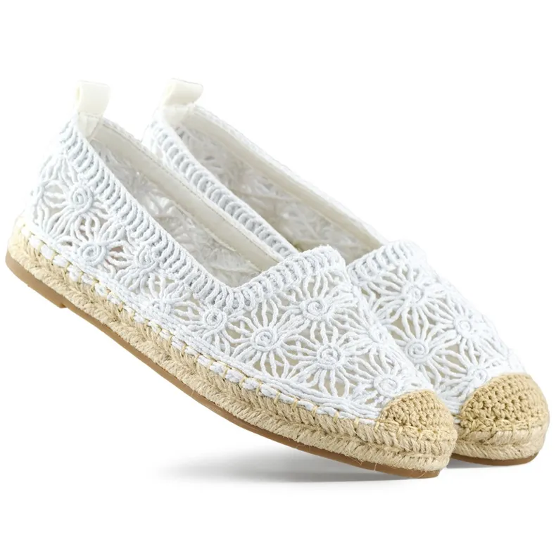 White Lace Espadrilles for Women