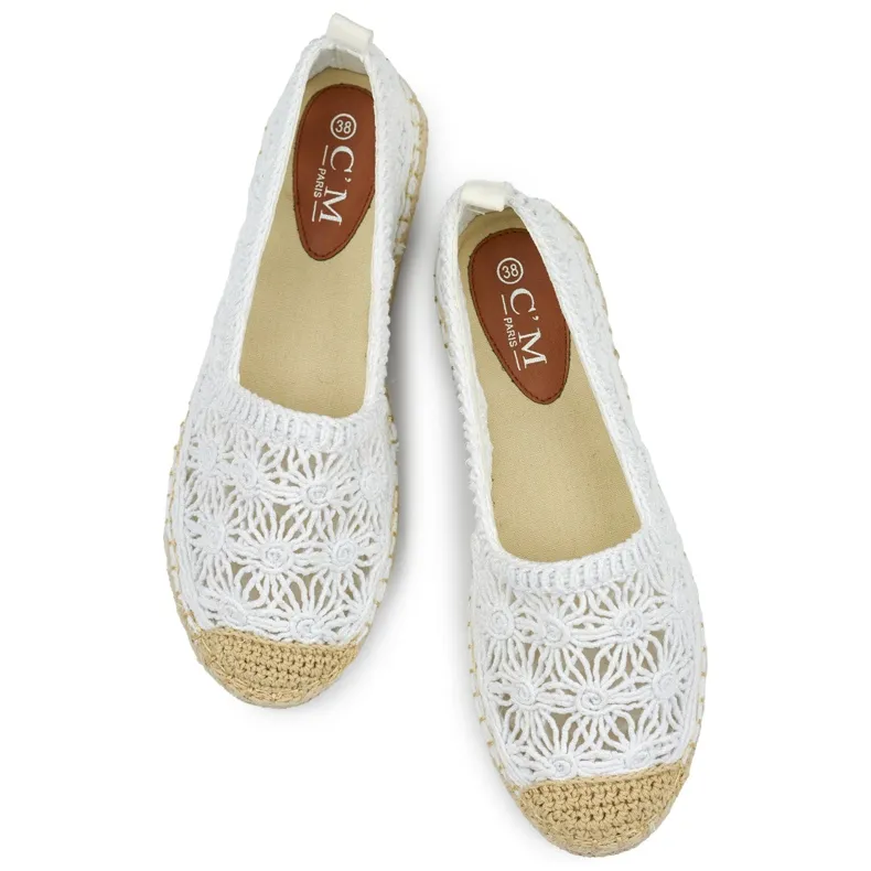 White Lace Espadrilles for Women