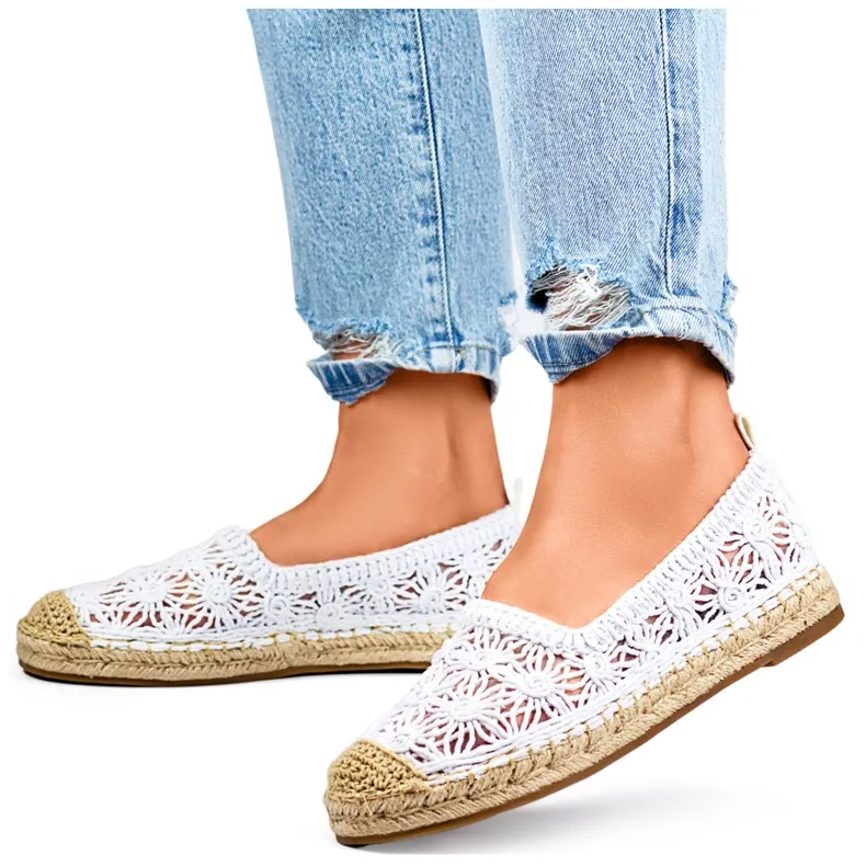 White Lace Espadrilles for Women