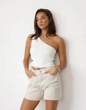 White Niyah One Shoulder Blouse