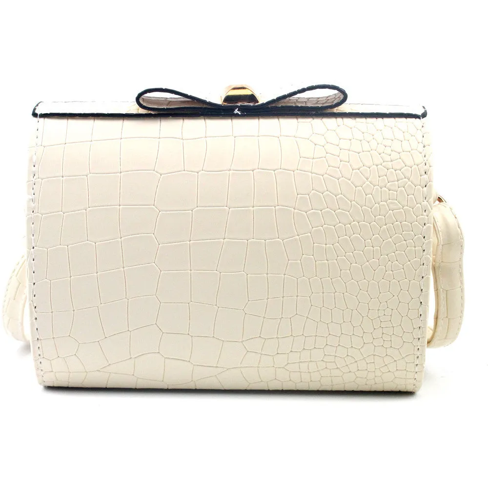 Alligator Leather Women's Messenger Shoulder Bag Famous Designer Women's Bow Bag