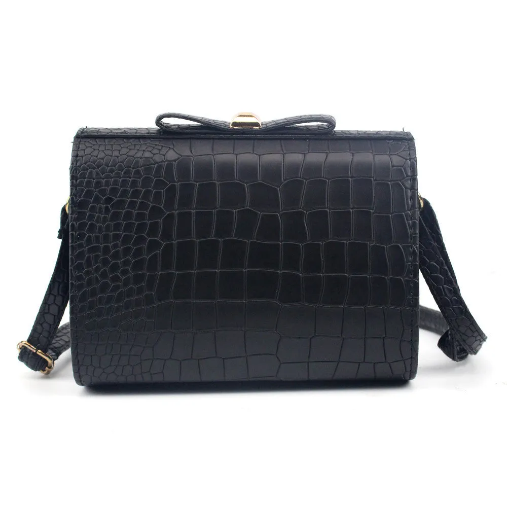 Alligator Leather Women's Messenger Shoulder Bag Famous Designer Women's Bow Bag