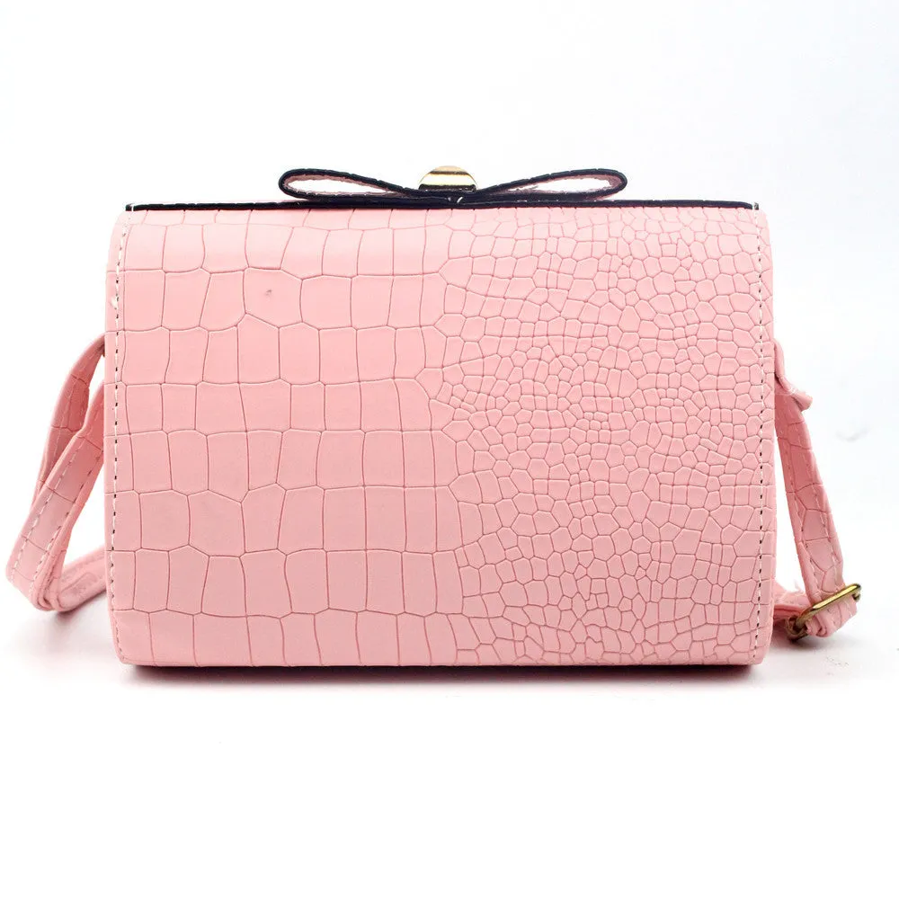 Alligator Leather Women's Messenger Shoulder Bag Famous Designer Women's Bow Bag