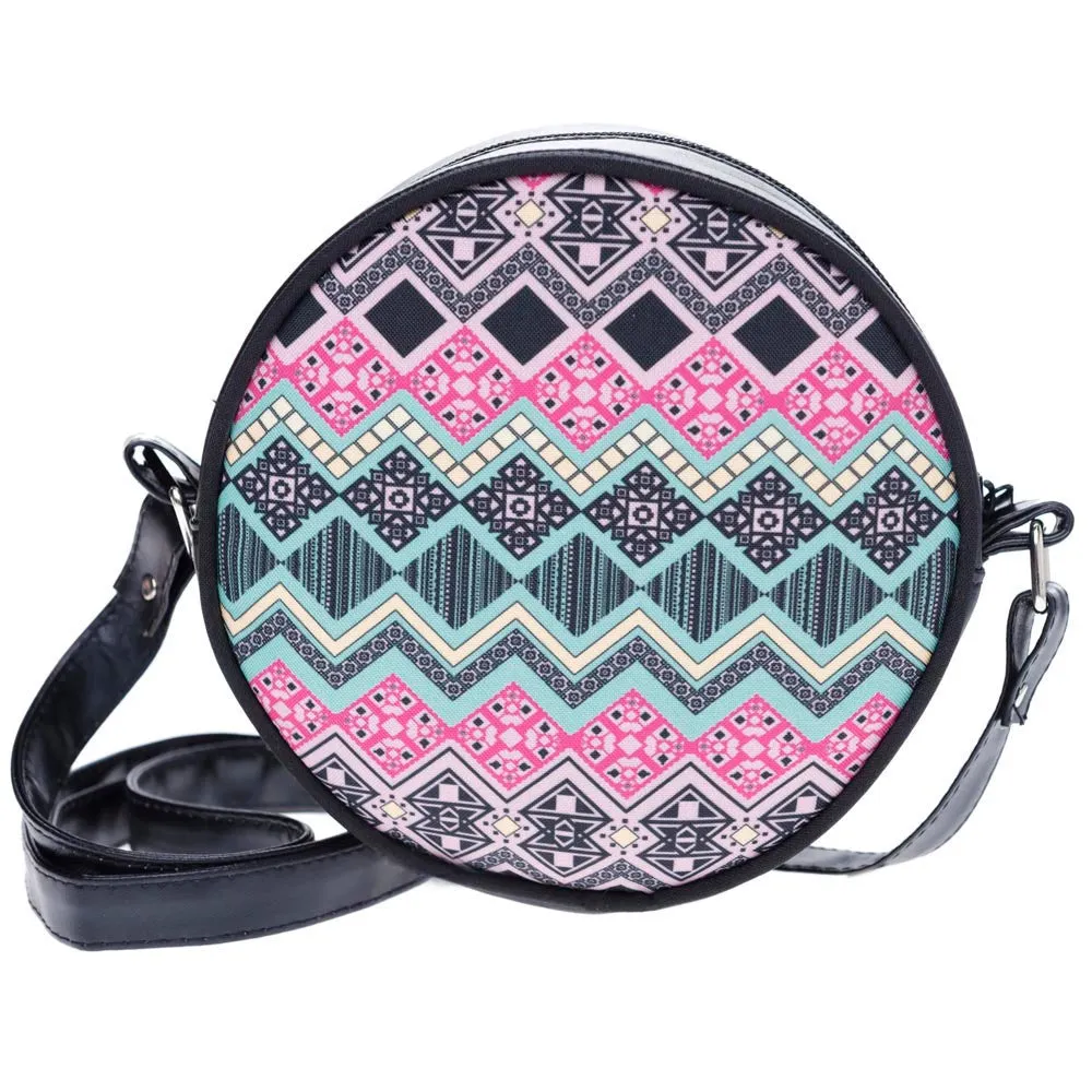 Women's Print Leather Crossbody Messenger Shoulder Travel Bag