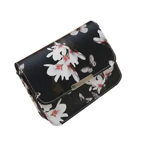 Floral Women Messenger Bag Leather Crossbody Satchel Bolsas