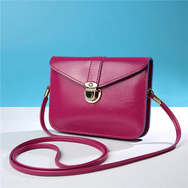 Designer Lock Leather Crossbody Shoulder Bag for Women