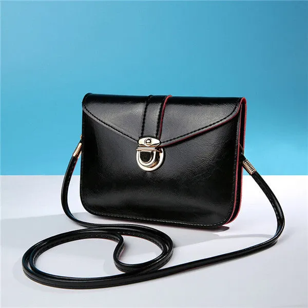 Designer Lock Leather Crossbody Shoulder Bag for Women