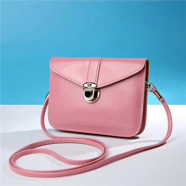 Designer Lock Leather Crossbody Shoulder Bag for Women