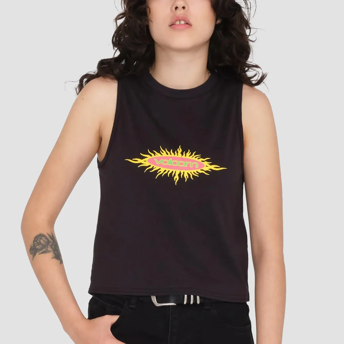 Womens Black Volcom Nusun Tank Vests