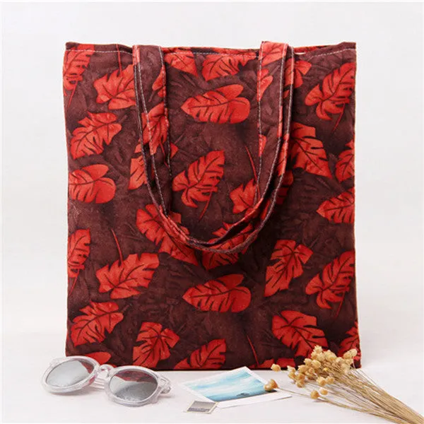 Women's Designer Shoulder Bag with Leaf Print