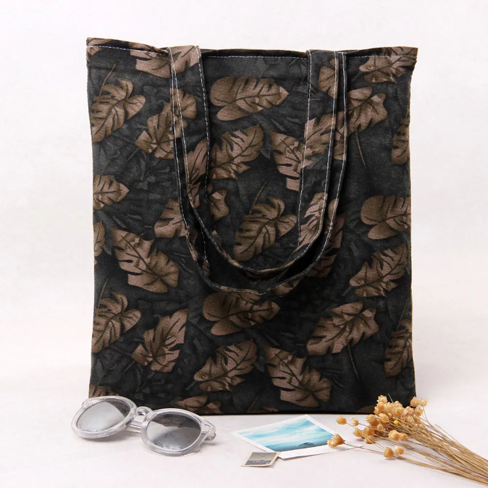 Women's Designer Shoulder Bag with Leaf Print