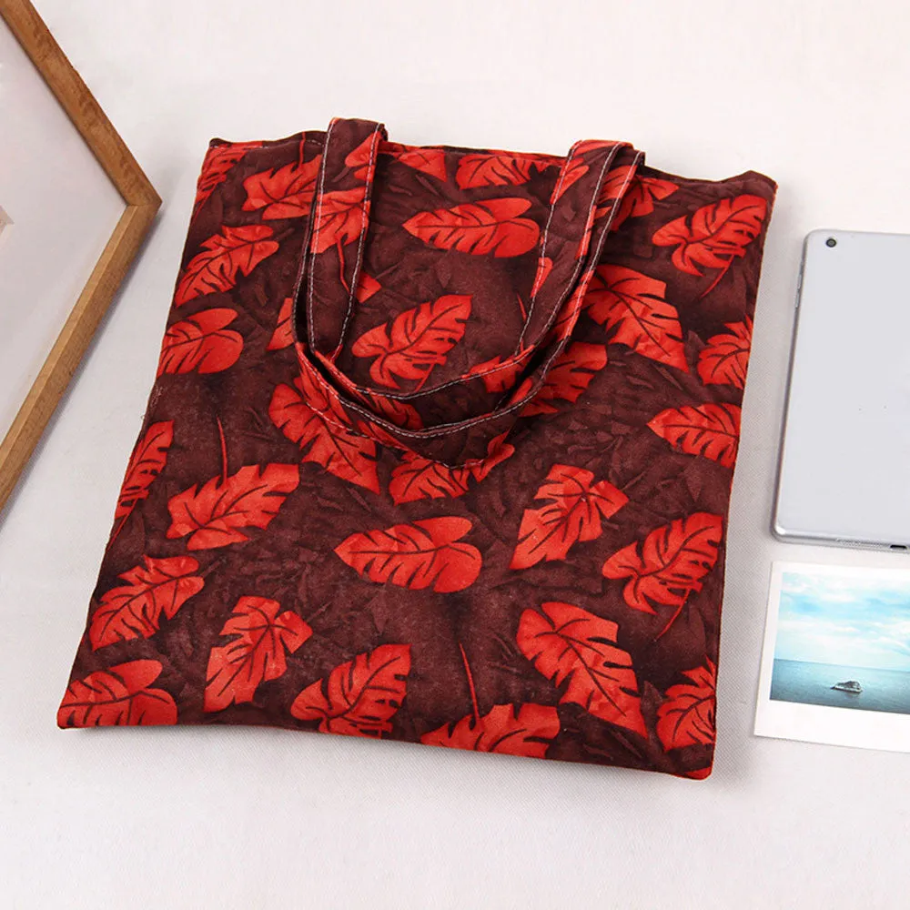 Women's Designer Shoulder Bag with Leaf Print