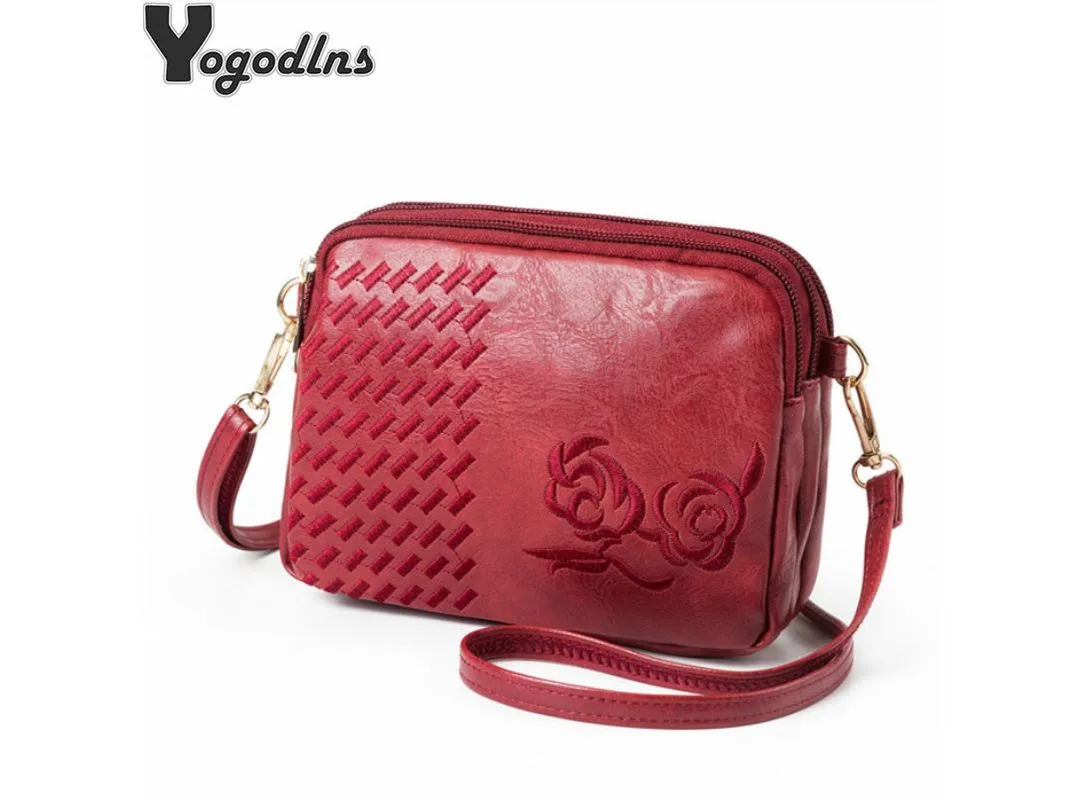 Women's Multifunctional Flower Embroidered Handbag