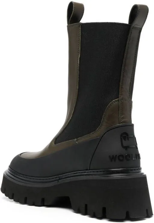 Green Woolrich Leather Boots Chelsea